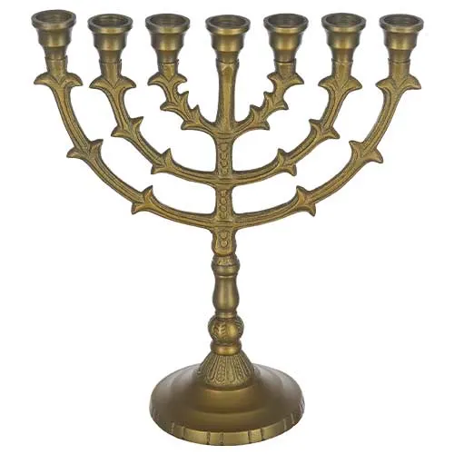 מנורה אלומיניום 7 קנים גימור מוזהב 25 ס"מ